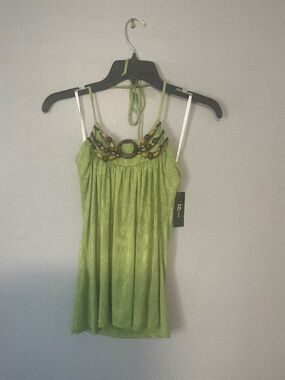 Vintage IZ byer Brat Green Halter Top Size S